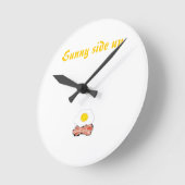 Bacon and eggs Clock Runde Wanduhr (Winkel)