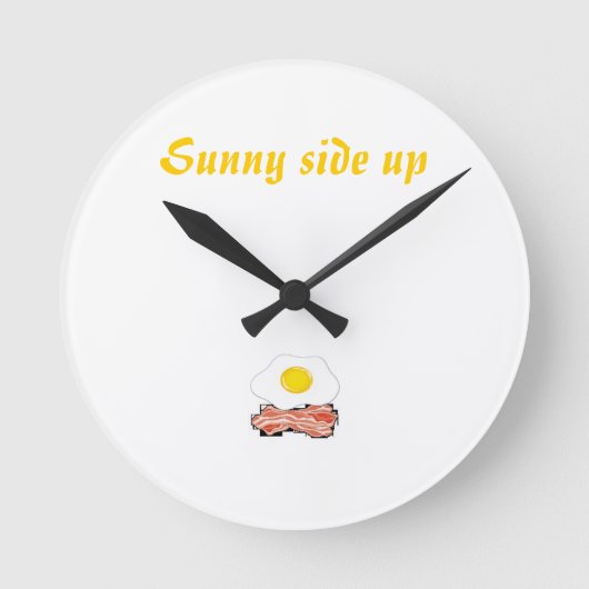 Bacon and eggs Clock Runde Wanduhr (Vorderseite)