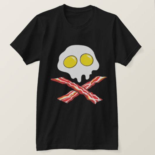 BACON AND EGGS COOL SKULL BONES SPOOF T-Shirt (Design vorne)