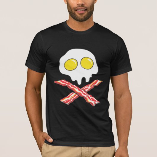 BACON AND EGGS COOL SKULL BONES SPOOF T-Shirt (Vorderseite)