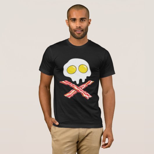 BACON AND EGGS COOL SKULL BONES SPOOF T-Shirt (Vorne ganz)
