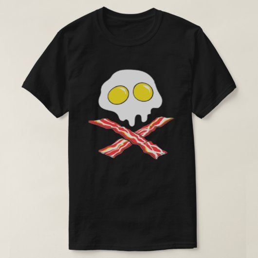 BACON AND EGGS COOL SKULL BONES SPOOF T-Shirt (Design vorne)