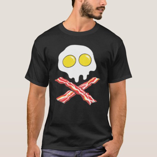 BACON AND EGGS COOL SKULL BONES SPOOF T-Shirt (Vorderseite)