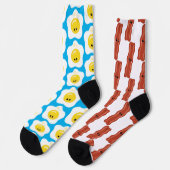Bacon and Eggs Fun Mismatch Socken (Linkes Detail)