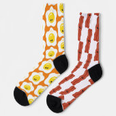 Bacon and Eggs Fun Mismatch Socken (Linkes Detail)