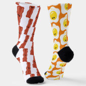 Bacon and Eggs Fun Mismatch Socken (Gewinkelt)