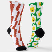 Bacon and Eggs Fun Mismatch Socken (Gewinkelt)