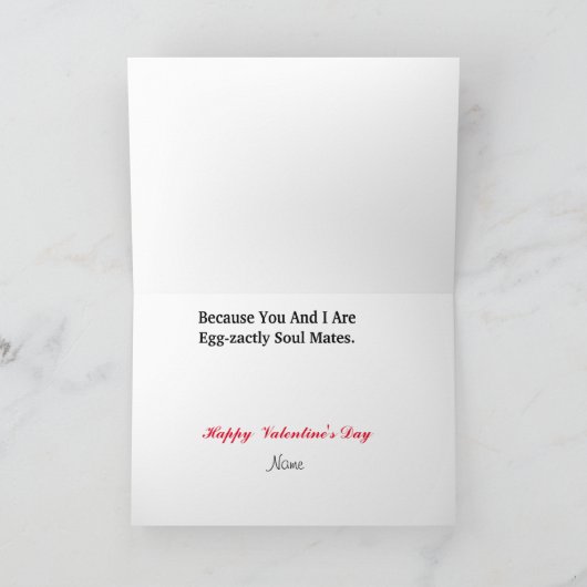 Bacon and Eggs Funny Valentine's Day Card Karte (Innenseite)