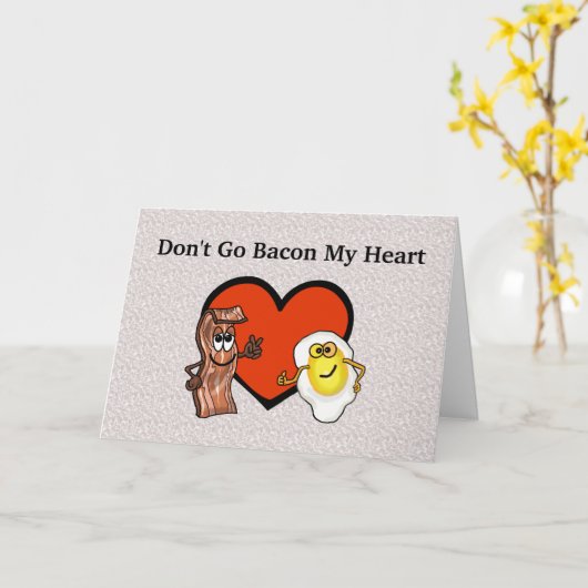 Bacon and Eggs Funny Valentine's Day Card Karte (Gelbe Blume)
