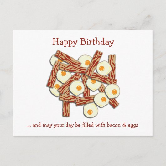 Bacon and Eggs Happy Birthday Postkarte (Vorderseite)