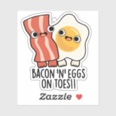 Bacon And Eggs On Toes Funny Toast Pun Aufkleber (Blatt)