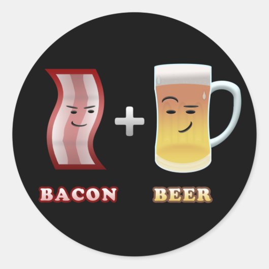 Bacon & Beer sind bis zu etwas (schwarz bkgd) Runder Aufkleber (Vorderseite)