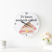 Bacon Butty O'Clock Spaß Food Grafik Große Wanduhr (Zuhause)