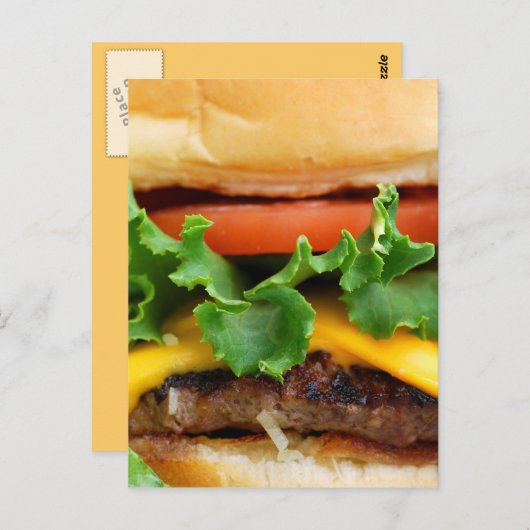 Bacon Cheeseburger Postkarte (Vorne/Hinten)