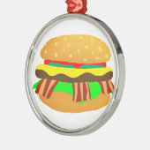 Bacon Cheeseburger Silbernes Ornament (Links)