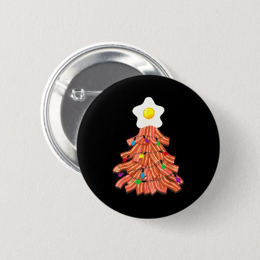 Bacon Christmas Tree Egg Top Shirt _ Funny Rk Love Button (Vorne & Hinten)