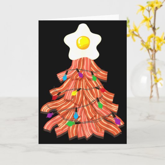 Bacon Christmas Tree Egg Top Shirt _ Funny Rk Love Karte (Gelbe Blume)