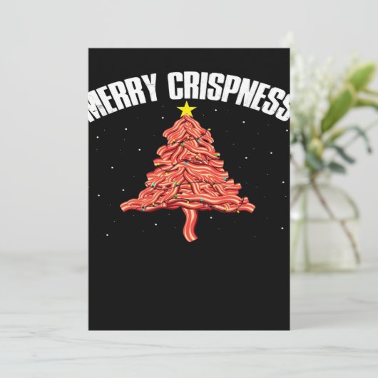 Bacon Christmas Tree_ Feiertagskarte (Stehend Vorderseite)