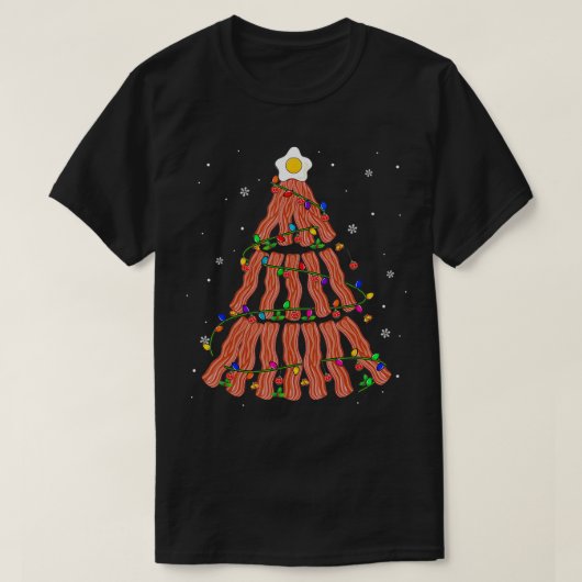 Bacon Christmas Tree Niedliche Weihnachtsbeleuchtu T-Shirt (Design vorne)