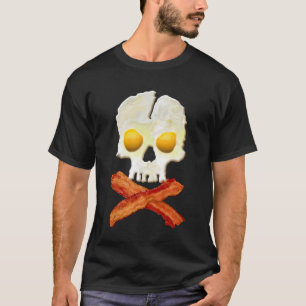 Bacon Crossbones Eier Schädelgröße T-Shirt