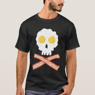 Bacon Crossbones & Sunnyside Up Eggs Schädelspass T-Shirt