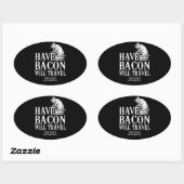 Bacon dabei, überall dabei ovaler aufkleber (Blatt)