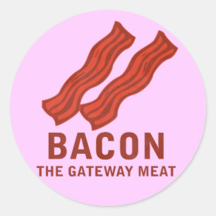 Bacon, das Gateway-Fleisch Runder Aufkleber