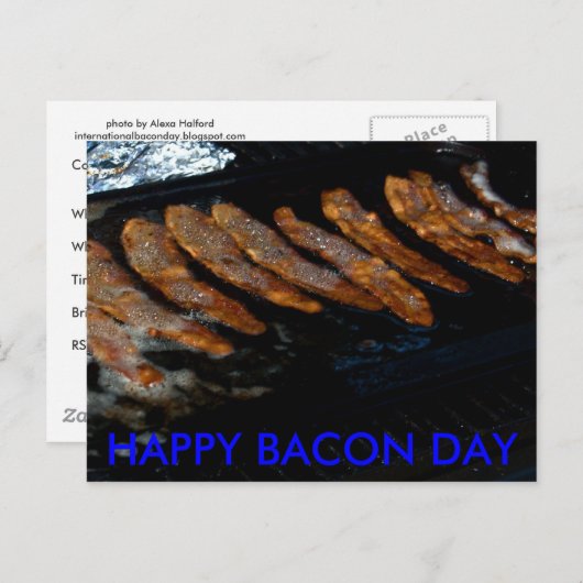 Bacon Day Einladungen (Vorne/Hinten)
