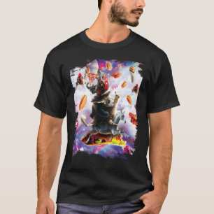 Bacon Donut mit Hot Dog Cat & Pizza Taco Burrito T-Shirt