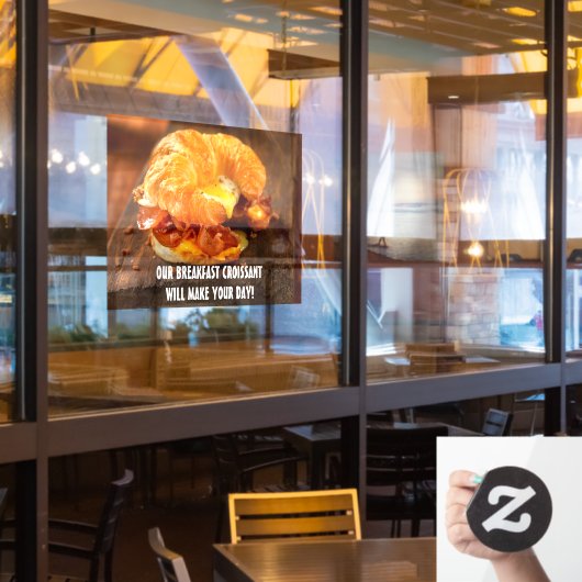 Bacon Egg Cheese Croissant Restaurant individualis Fensteraufkleber (Restaurantfenster)