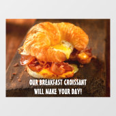 Bacon Egg Cheese Croissant Restaurant individualis Fensteraufkleber (Blatt)