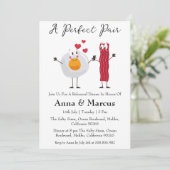 Bacon & Egg ein perfektes Paar Brautessen Einladung (Stehend Vorderseite)
