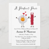 Bacon & Egg ein perfektes Paar Brautessen Einladung (Vorne/Hinten)