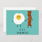 Bacon & Eggs BAE Niedlich Kawaii Valentines Postkarte (Vorne/Hinten)