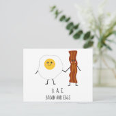Bacon & Eggs BAE Niedlich Kawaii Valentines Postkarte (Stehend Vorderseite)