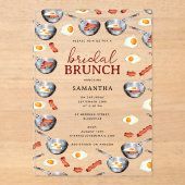 Bacon & Eggs Frühstück Brunch Brautparty Acryleinladungen (Vorderseite)