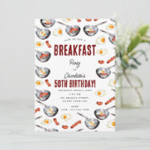 Bacon & Eggs Frühstück Brunch Geburtstag Einladung (Stehend Vorderseite)