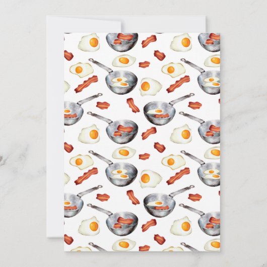 Bacon & Eggs Frühstück Brunch Geburtstag Einladung (Rückseite)