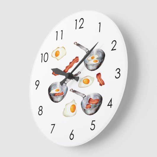 Bacon & Eggs Frühstück Küche Große Wanduhr (Winkel)