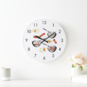 Bacon & Eggs Frühstück Küche Große Wanduhr (Zuhause)