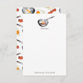 Bacon & Eggs Frühstücksbuffet Individuelle Name Dankeskarte