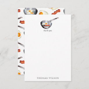 Bacon & Eggs Frühstücksbuffet Individuelle Name Dankeskarte