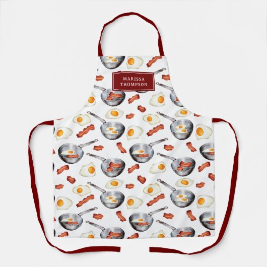 Bacon & Eggs Frühstücksbuffet Individuelle Name Schürze (Vorderseite)