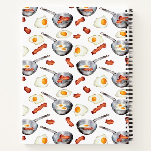 Bacon & Eggs Frühstücksbuffet Rezept Notizblock (Rückseite)