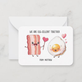 BACON EGGS KID PUNNY Valentinstag Klasse Mitteilungskarte