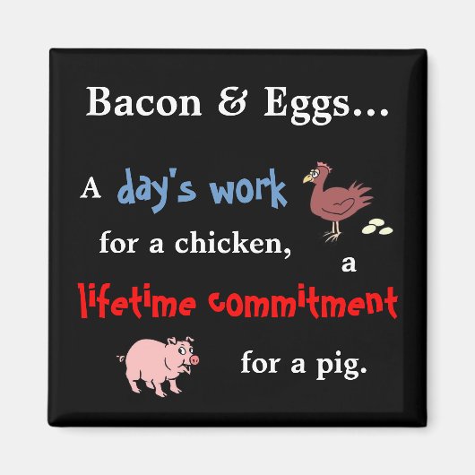 Bacon & Eggs Zitat Magnet (Vorne)