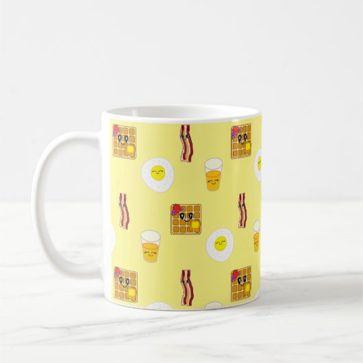 Bacon, Eier, Waffeln und Orangensaft Kaffeetasse (Links)