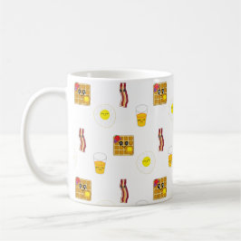Bacon, Eier, Waffeln und Orangensaft Kaffeetasse
