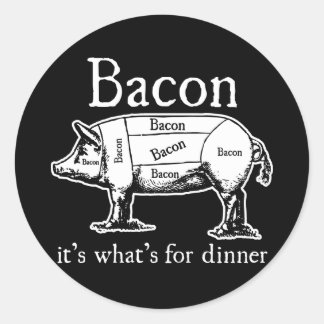 Bacon: Es ist, was zum Abendessen ist. Runder Aufkleber