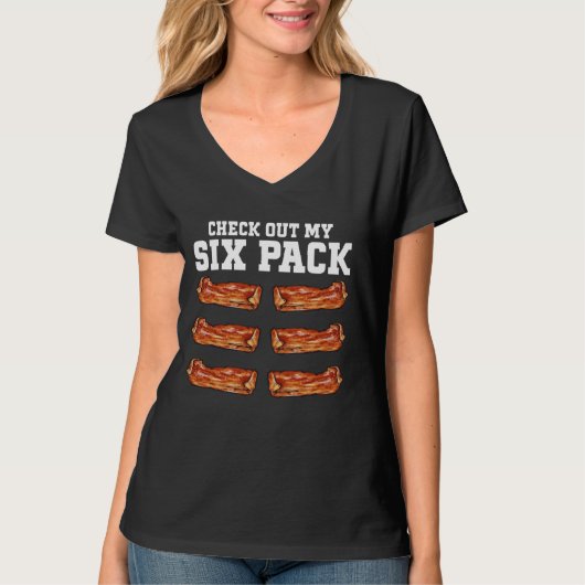Bacon Food Fleisch Lover Sixpack Bacon T-Shirt (Vorderseite)